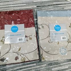 Floral Fabric Shower Curtain 72" X 72"