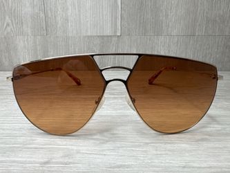 Chloe CE139S 805 Female Aviator Sunglasses Metal Frame Gold/Lens Burnt (165765-5)