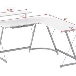L-desk For Work And Game Station 