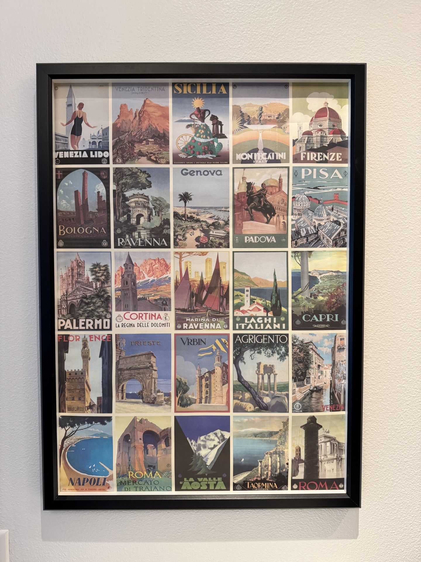 Italian Travel Art Poster Framed 