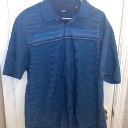 NWOT Alfani blue short sleeve casual button up size XXL