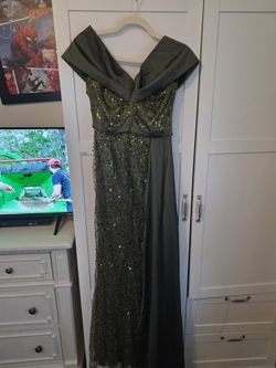 Olive Green Formal Gown Dress SIZE 8