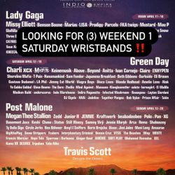 WEEKEND 1 (3) SATURDAY WRISTBANDS 