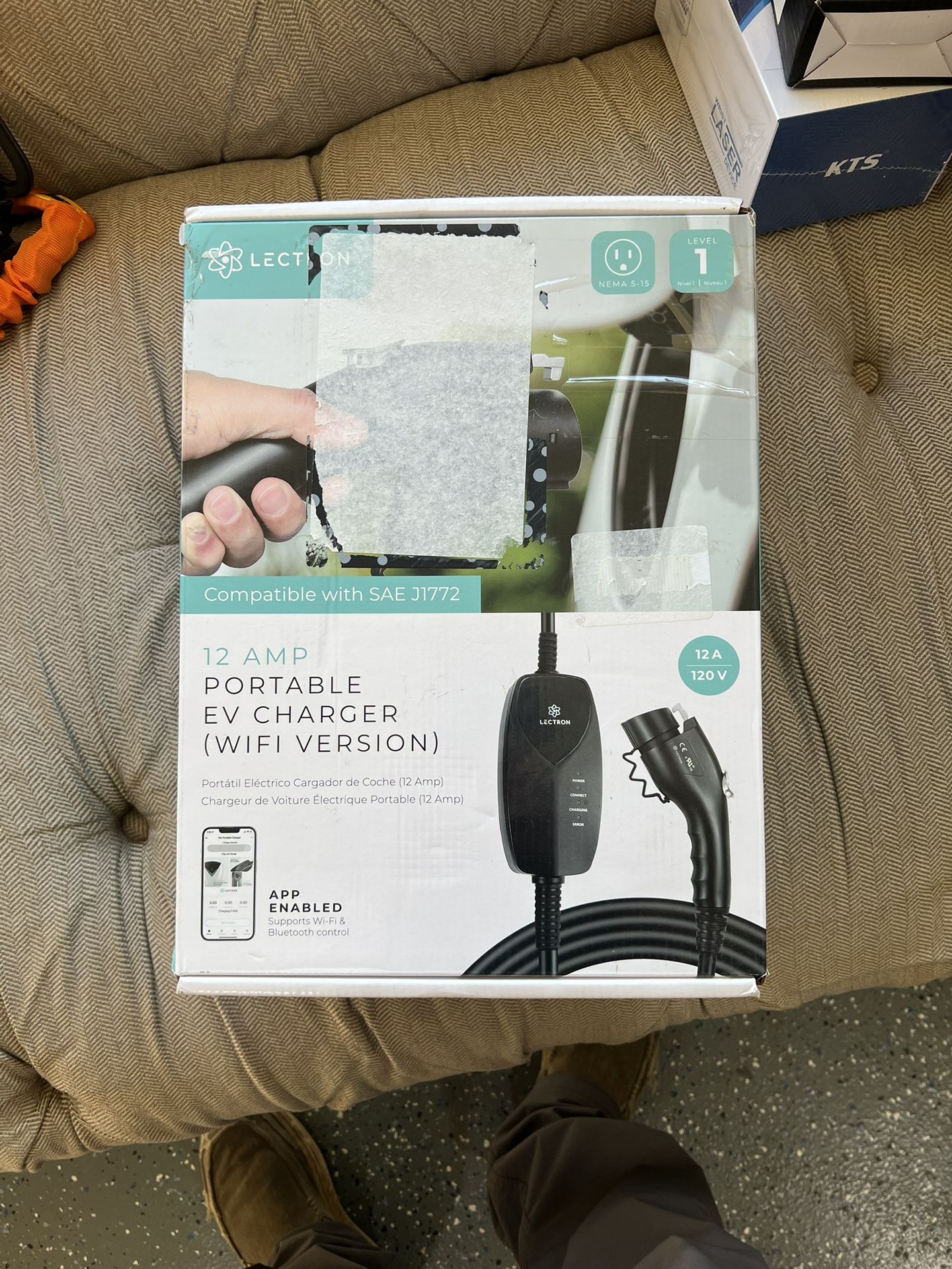 Lectron EV Charger (WiFi) with App Control - 120V, 12 Amp, & 16 ft Cord - J1772