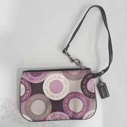 Coach Sateen Zippered Wallet Wristlet 4"×6"