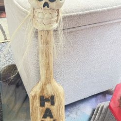 Skull Paddle. Hand Carved.  Hawaii