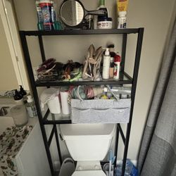Metal And Glass Toilet Shelf , Shelf Only 