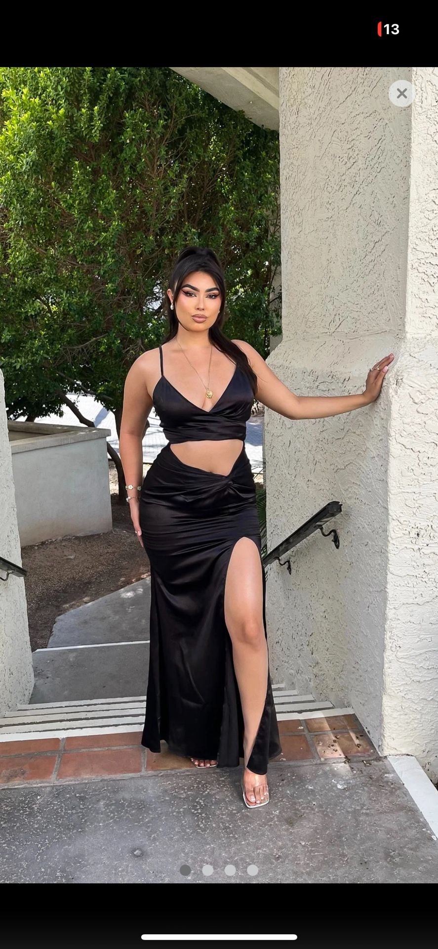 Satin Maxi Dress ! Size Large