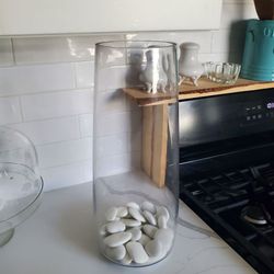 Tall glass vase