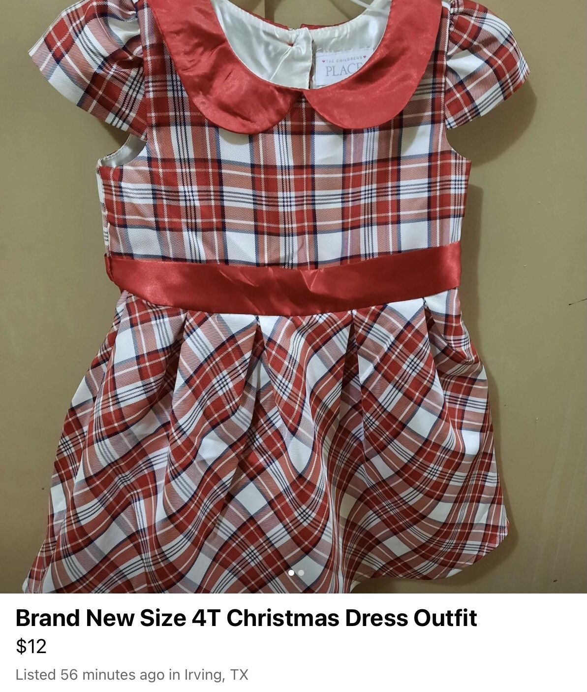 Brand New 4T Girls Christmas Dress Outfit