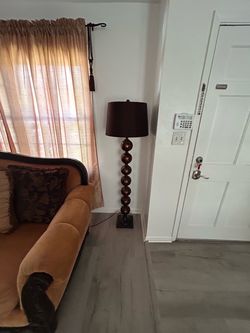Warm Gold and Brown Floor Lamp