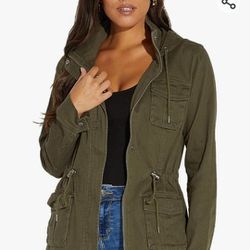 Cargo Jacket (Olive Green) - Size Small