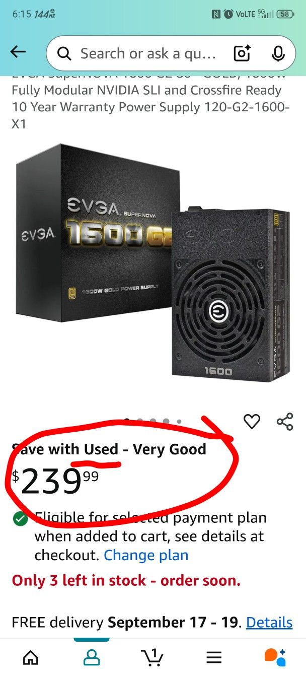 EVGA SuperNOVA 1600 G2 80+ GOLD, 1600W Fully Modular NVIDIA SLI and Crossfire Ready