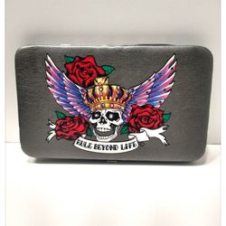 ☠️Rule Beyond Life☠️ Card Wallet Faux Leather - Embellished w/Rhinestones