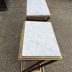 Nesting tables metal and marble