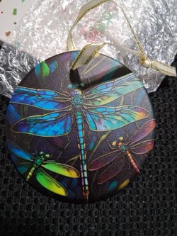 Dragonflies glass ornaments
