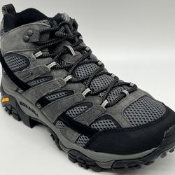 New Merrell Hiking Boots Leather For Men  SZ 9 WIDE 