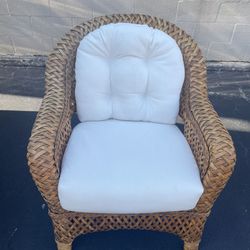 Rare Vintage Lattice Bamboo Rattan Wicker Accent Chair