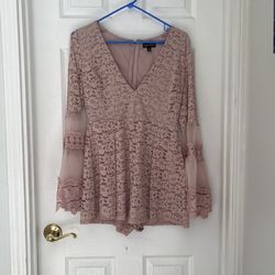 Pink lace Romper