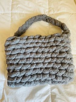 Hand Crotchet grey purse