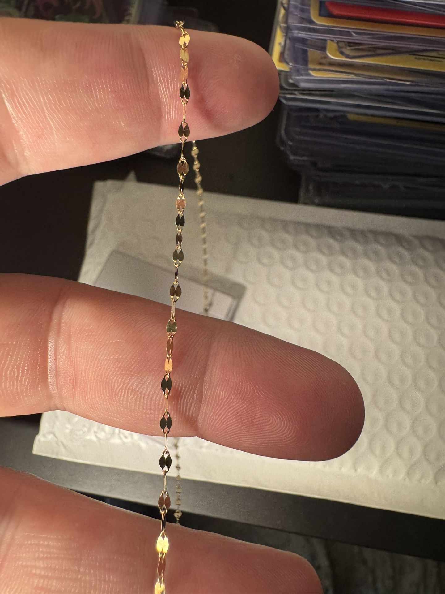 14k Solid Gold 16’’ 1.8mm Mirror Link Chain