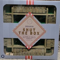 Wooden Shut The Box 4 Player Game New In Box