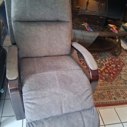 RECLINER, GREY VELVET,
