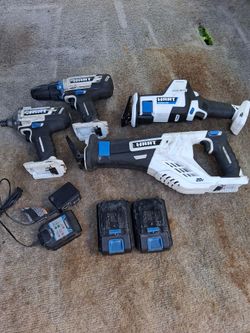 2 sawzalls and 2 drills 2 batteries w/ charger