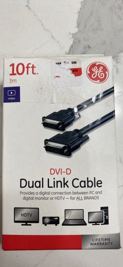 GE DVI-D Dual Link Cable 10ft