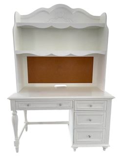 HOLLAND HOUSE White Computer Desk with Hutch 50"x22"x30" - 46" x14"x47"