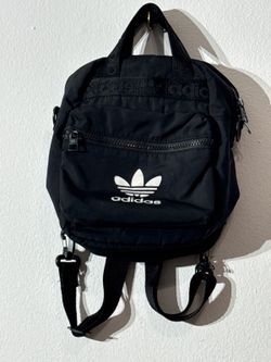Adidas Black 13" Backpack Womens Lightweight Adjustable Straps Trefoil