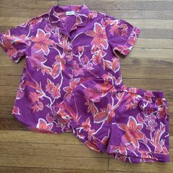 SAATVIK  Floral Fuschia Pajama Set Size Medium