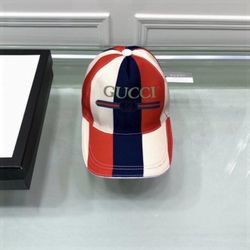 Gucci Hat Men’s  Baseball Cap (Red White & Blue)