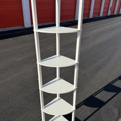 6 Tier Corner Shelf, 66.5'' Tall Standing Shelf, Narrow Display Shelf Stand, Modern Corner Bookshelf, Plant Stand, Corner Bookcase for Living Room, Be