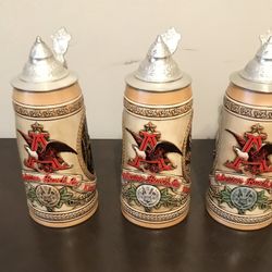 Limited addition Anheuser Busch Budweiser beer steins