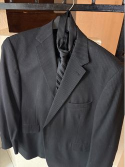 Stafford black pin striped two price suit