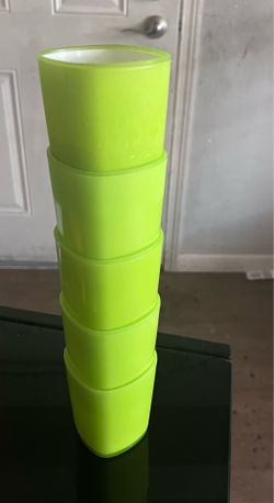 Green plastic tumbler-Set of 6