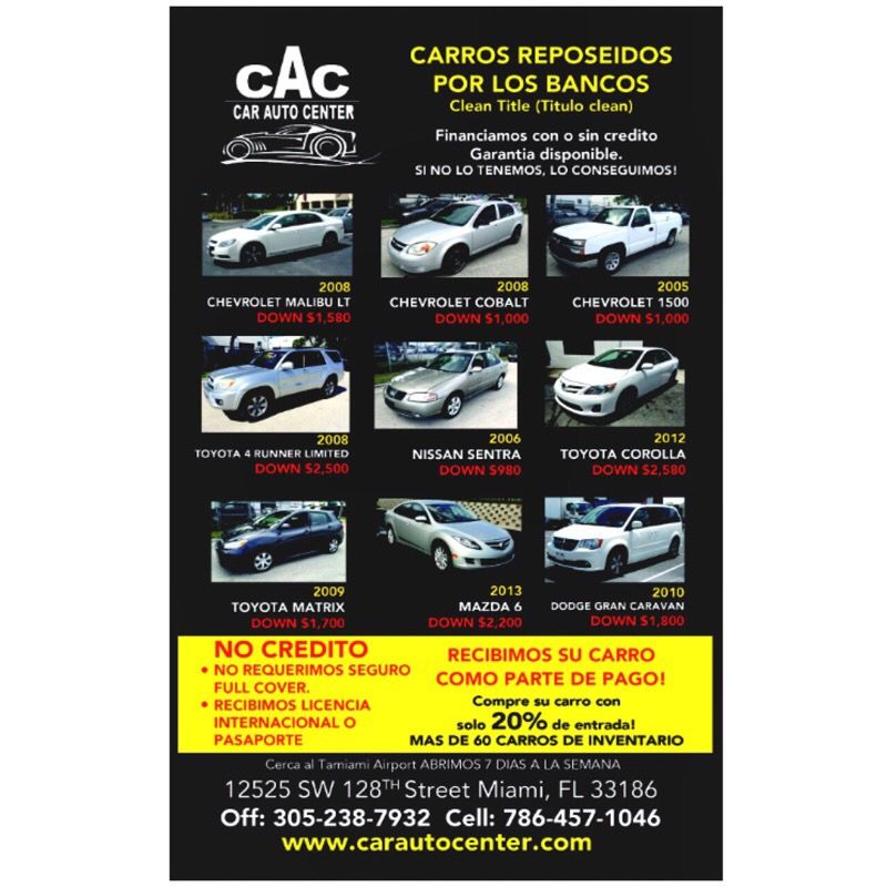 Carros reposeidos con solo $1,000 dólares de Down
