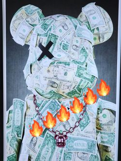 Born And Raised Bearbrick offwhite funko Glass Boost Frame 700 11x17 jordan Wall art