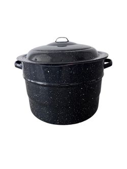 Vintage Granite Ware 21.5 Quart Water Bath Canner with Lid & Jar Rack