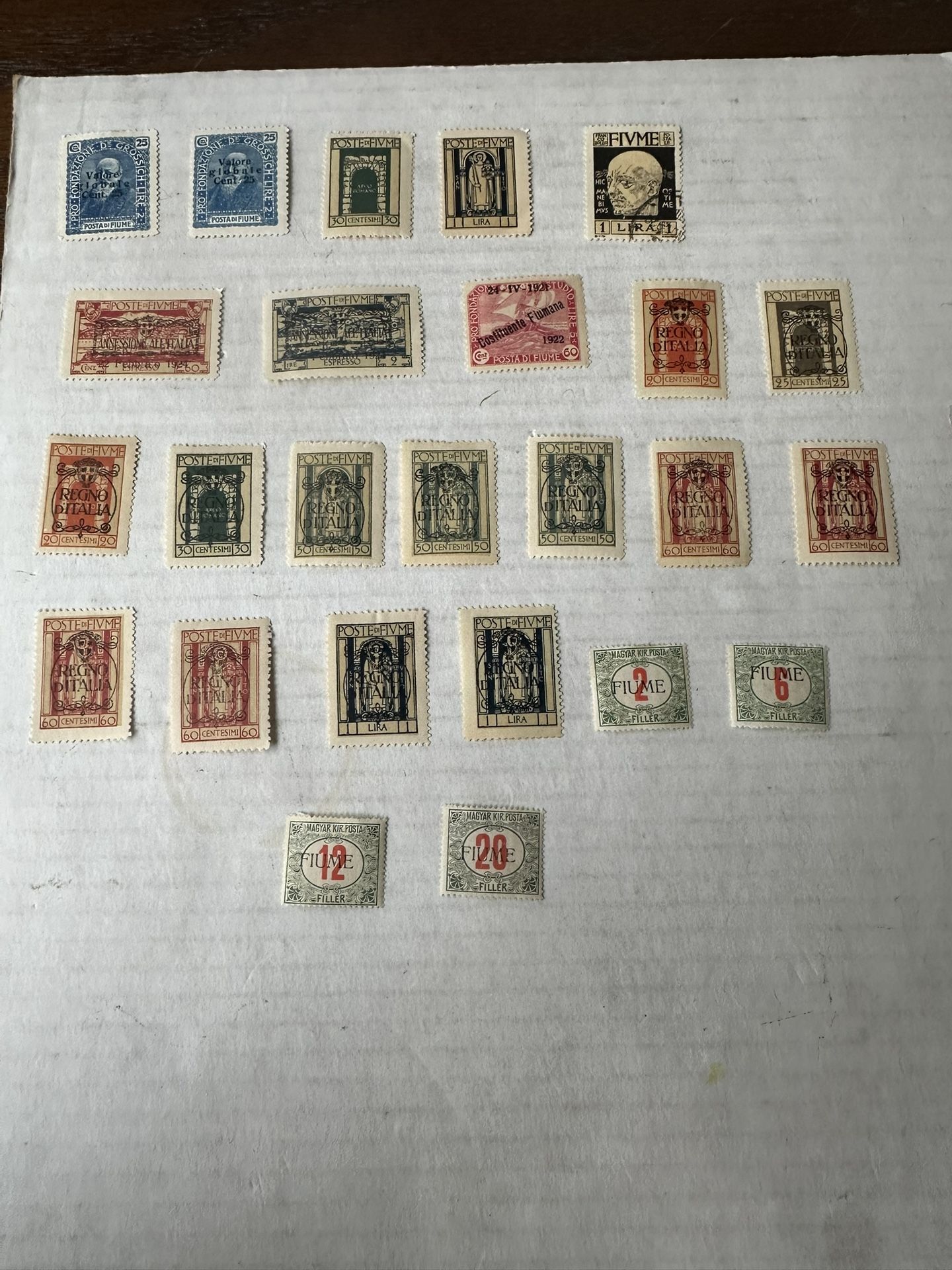 Fiume Stamp Group Of 25 Mint Hinge