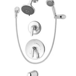 Symmons Elm Polished Chrome 2-handle Multifunction 4.1-in Round Bathtub and Shower Faucet