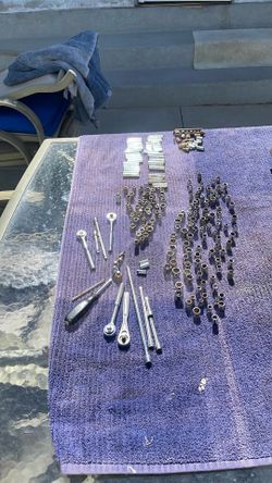 Vintage 1/4 Misc. Socket Set with Rachets and extensions