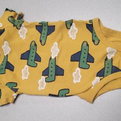 Boys 9 months Carters airplane print gold/green short sleeve onesie Lot 33
