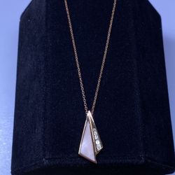 14k Diamond Mother Of Pearl Necklace 
