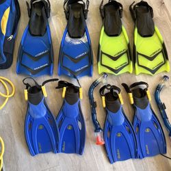 Diving Fins 4 Sets All For $35 2 Adult And 2 Children’s