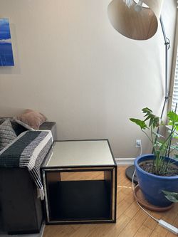 Restoration Hardware Strand Mirrored Side Cube Table