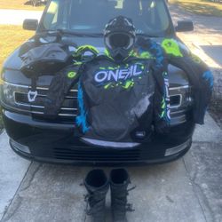 Dirt Bike Gear Jersey Pants Boots Roost Protector Goggles Helmet 