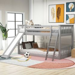 Twin Over Twin Low Bunk Bed 