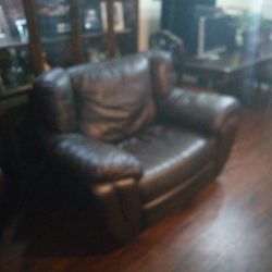 Oversize Recliner, Brown, Leather 